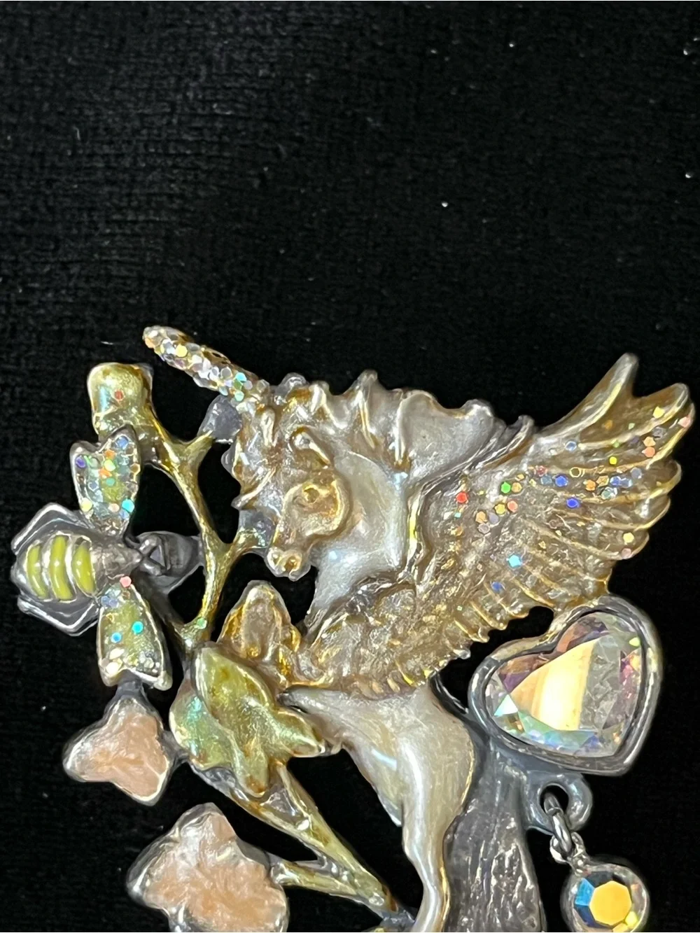 Vintage Kirks Folly Whisper Winged Unicorn Pegasus Brooch 1798